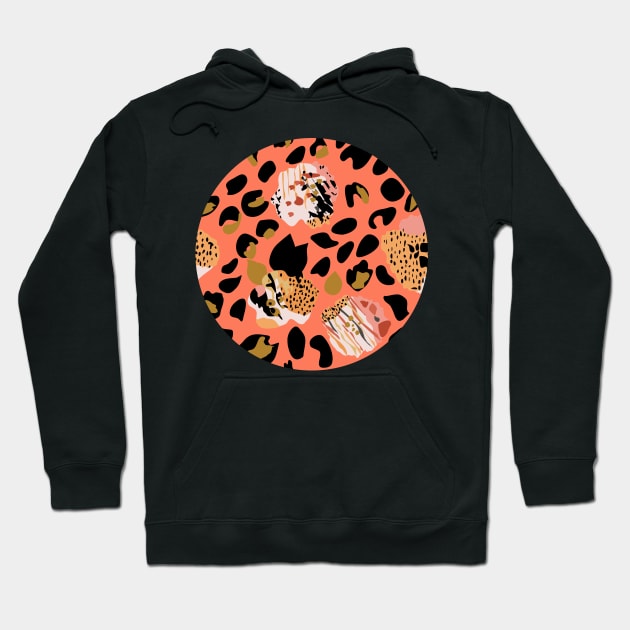 Modern abstract rose and leopard texture Hoodie by dvongart